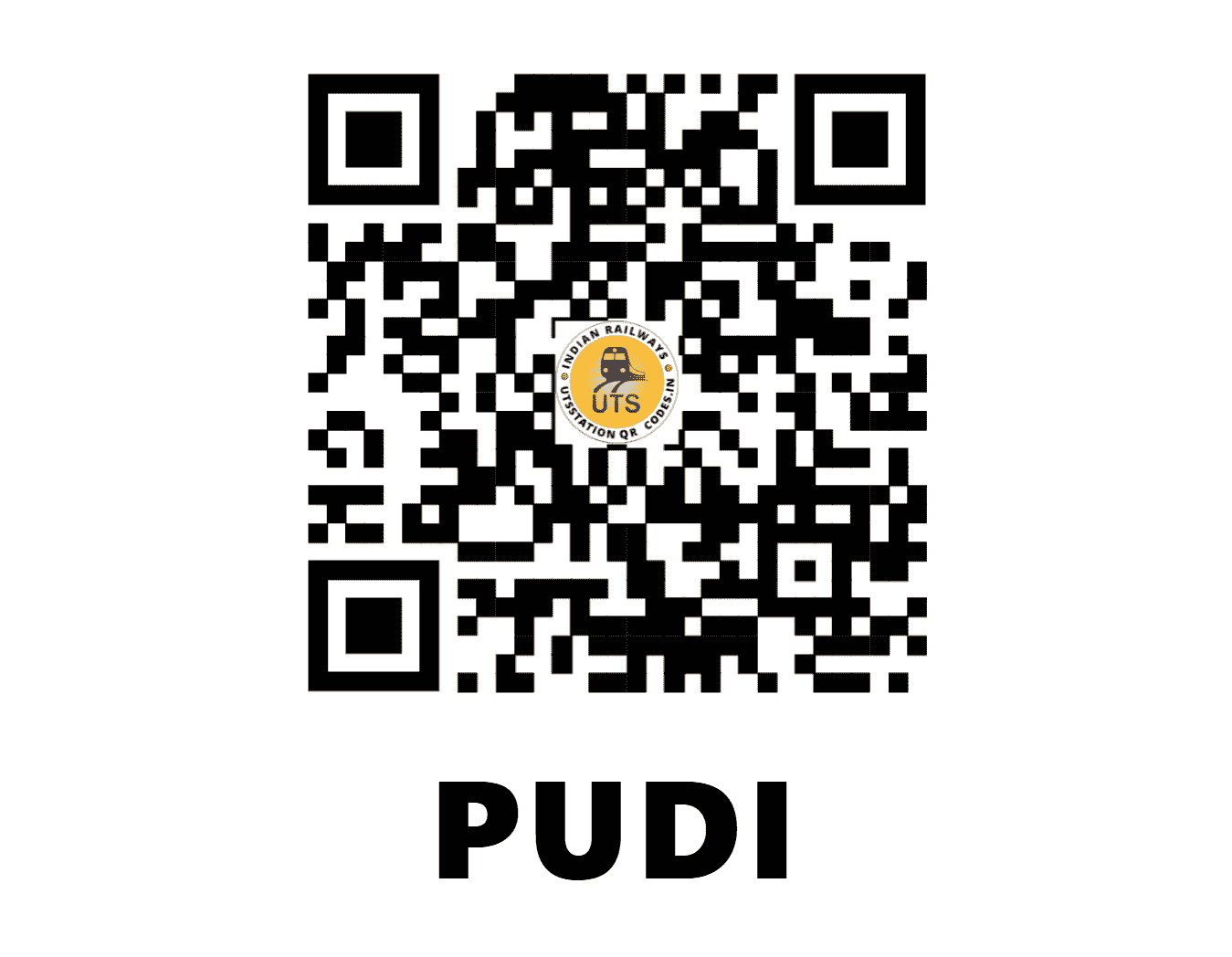 UTS QR Code for PUDI - PUDI (SR - ANDHRA PRADESH)